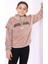 Toontoy Kız Çocuk Fermuar Detaylı Nakışlı Kadife Sweatshirt 1