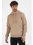 Bej Renk Kanguru Cepli Kapüşonlu Sweatshirt 019883 3