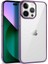 - Apple iPhone 14 Pro - Kılıf Arkası Şeffaf Kenarları Renkli Pixel Kapak - Derin Mor 1