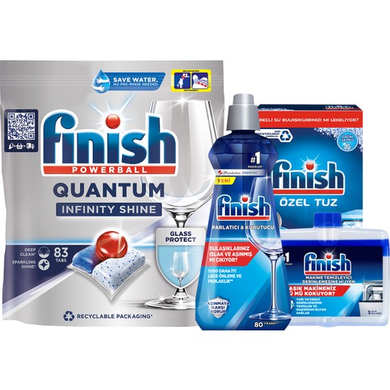 Finish Quantum Infinity Shine 83 Kapsül Bulaşık Makinesi Deterjanı