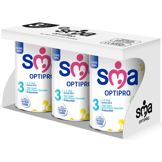 SMA Optipro Probiyotikli 3 1-3 Yaş Bebek Sütü 800 gr x 3 Adet