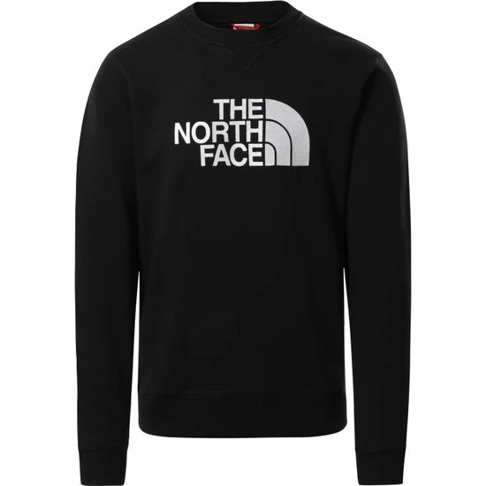 The North Face Drew Peak Crew Erkek Siyah Baskılı Sweatshirt