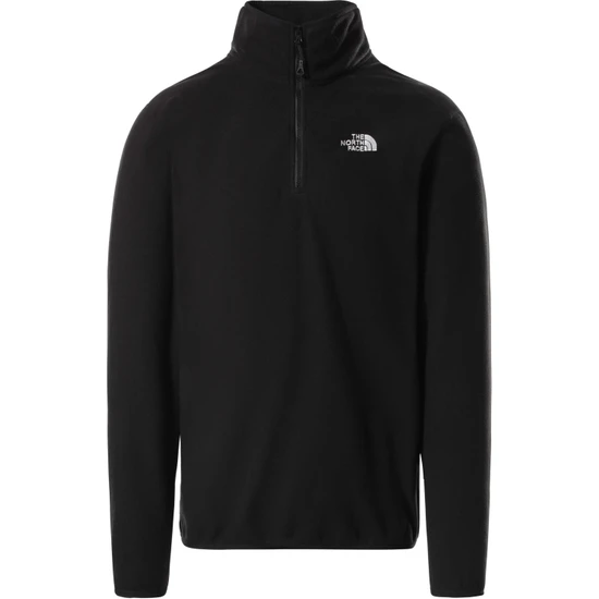 The North Face 100 Glacier 1/4 Zip Erkek Siyah Polar Sweatshirt