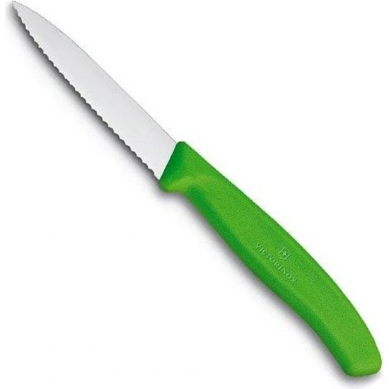 Victorinox 6.7636.L114 Tırtıklı Soyma Bıçağı - Yeşil/8 cm