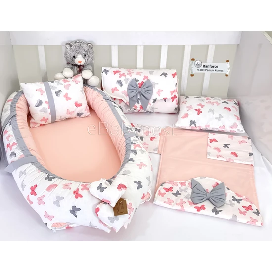 Ebabynest Kelebek Serisi Pudra Babynest Alt Açmalı Set