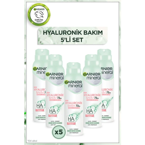 5'li Garnier Mineral Hyaluronik Bakım Deodorant Seti