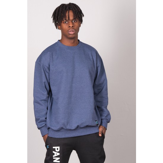 Kronik Indigo Düz Oversize Sweat