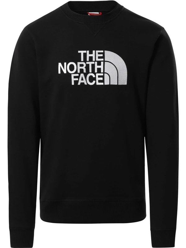 The North Face Drew Peak Crew Erkek Siyah Baskılı Sweatshirt