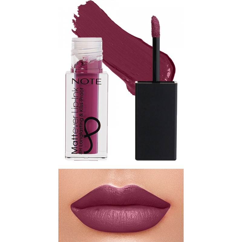 Note Cosmetics Mattever Lip-Ink Mat ve Kalıcı Likit Ruj 17 Dark Envie - Koyu Mor