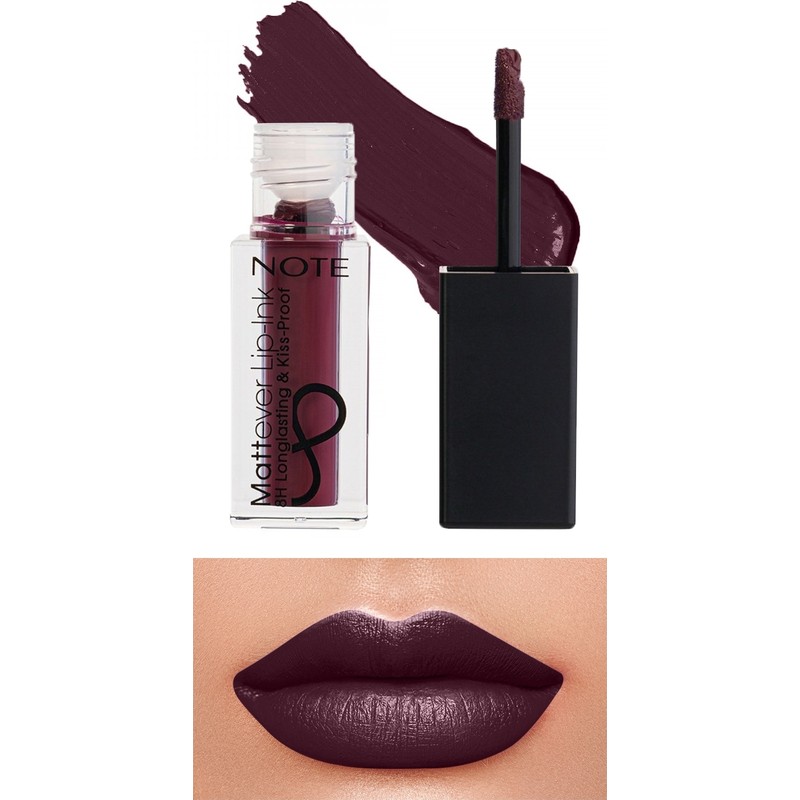 Note Cosmetics Mattever Lip-Ink Mat ve Kalıcı Likit Ruj 16 Plum Queen - Mor