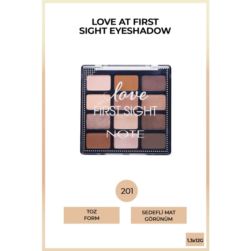 Note Cosmetics Love At First Sight Eyeshadow Mat Ve Işıltılı Toz Göz Far Paleti - 201 Daily Routine