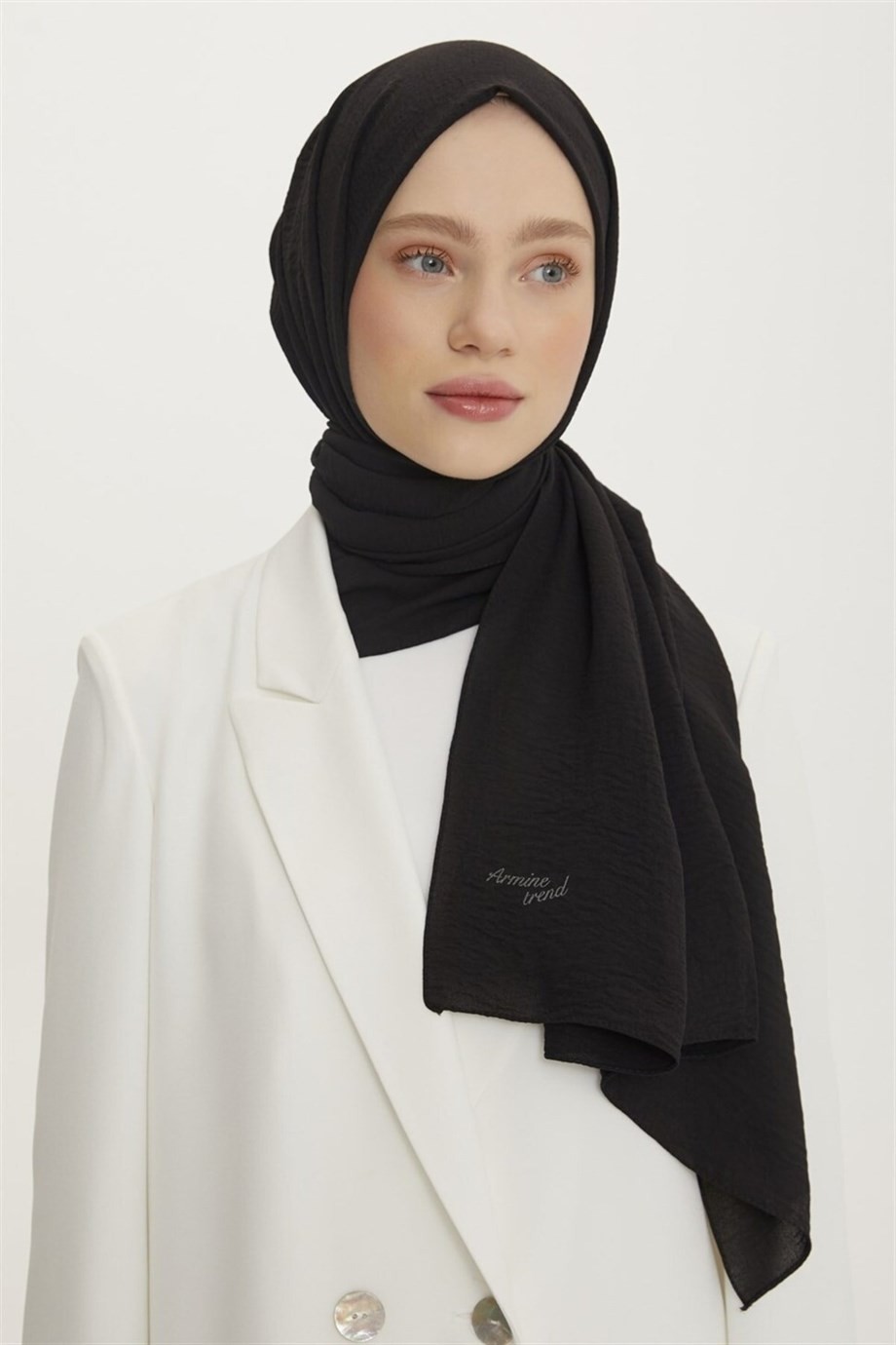 Armine Trend Cazz Şal 75X195 - Siyah görsel 3