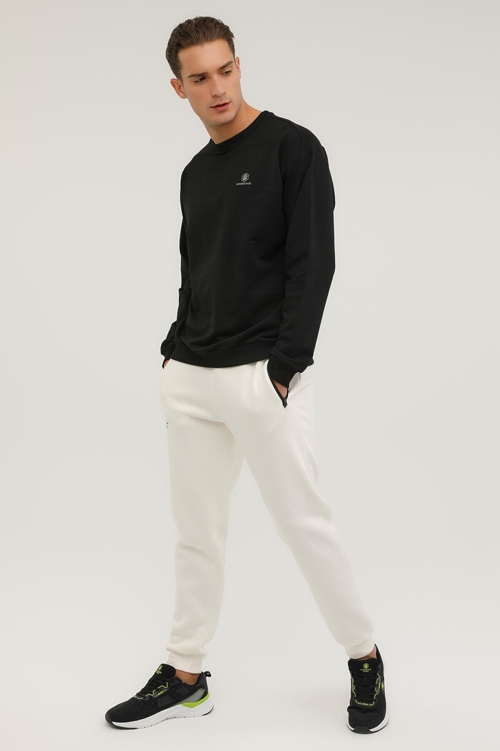 Lumberjack M-SN75 Basıc C Neck Sweat Siyah Erkek Sweatshirt görsel 3