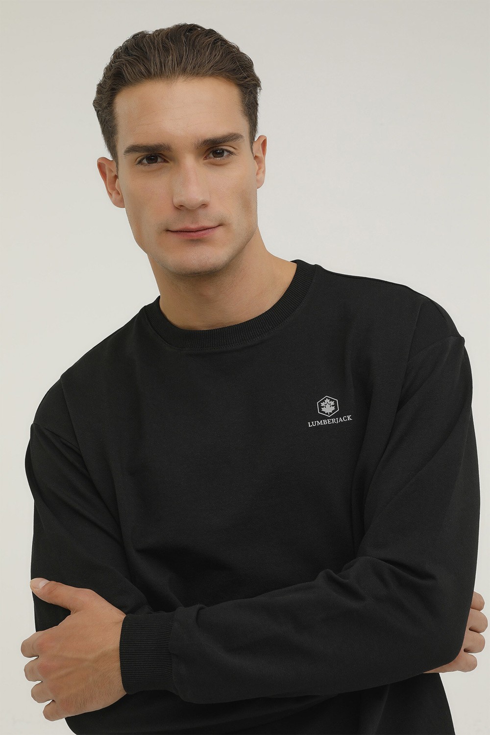 Lumberjack M-SN75 Basıc C Neck Sweat Siyah Erkek Sweatshirt görsel 5