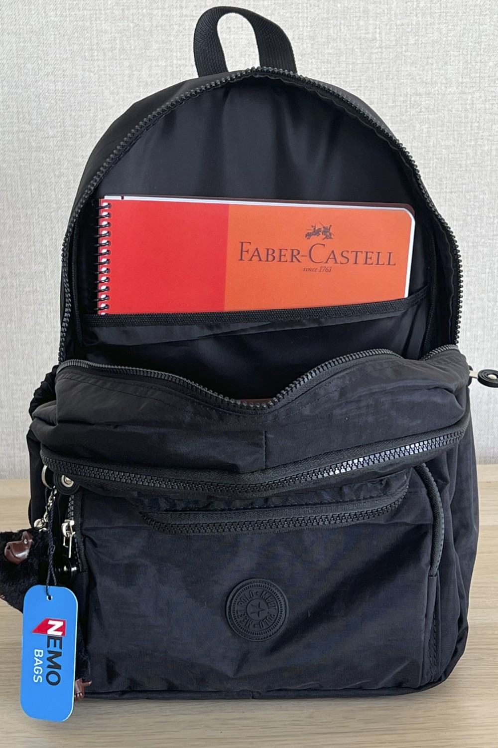Nemo Group Haki Orta Boy Sırt Çantası Okul Çantası Laptop ve Seyahat Çantası Su Geçirmez Spor Çantası 40X30X15cm görsel 3
