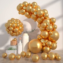 Çıtı Pıtı Store 60 Adet Parti Gold Krom Metalik Balon Doğum Günü Düğün Parti Dekorları Için
