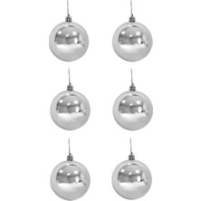 Çıtı Pıtı Store Yılbaşı Ağaç Süsleme Topları 6lı 6 cm Gümüş