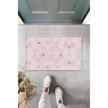 Dormot Home Çok Amaçlı Dijital Baskı Pudra Küçük Kare Iç ve Dış Mekan Paspas