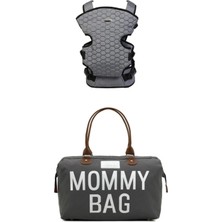 Lui Tasarım Mommy Bag Anne Bebek Bakım Çantası Termal Biberonlu ve Anne Bebek Taşıma Kanguru