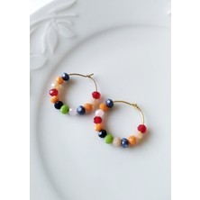 Halley Concept Renkli Boncuklu Halka Küpe