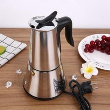 Xhltd Elektrikli Moka Cezve Espresso Italyan Kahve Makinesi 6 Bardak Percolator Cezve Elektrikli Paslanmaz Çelik Klasik Cafe Maker | Kahve Kapları (Yurt Dışından)