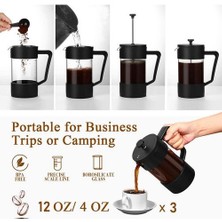 Xhltd Fransız Basın Coffee çay Makinesi, Kalınlaşmış Borosilikat Cam Kahve Basın Pas ve Bulaşık Makinesi Güvenli, Siyah | Kahve Kapları (Yurt Dışından)