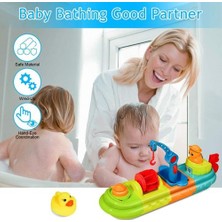 Xhltd Bebek Banyo Oyuncakları Bebek Toddlers Için Eğlenceli Çocuklar Küvet Oyuncaklar Wind Up Oyuncak Tekne Su Oyunu Sprey Oyuncaklar Ördek ve Kaplumbağa ile | Banyo Oyuncak (Yurt Dışından)