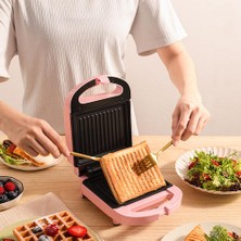 Xhltd Elektrikli Sandviç Makinesi Kahvaltı Makinesi Sandwichera Toaster Ab Güç Kablosu (Yurt Dışından)