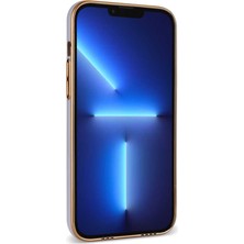 Coverzone iPhone 13 Pro ile Uyumlu Dikişli Kartlıklı Serta Silikon Kılıf Rosegold