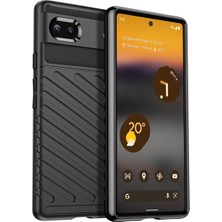 Microcase Google Pixel 6A Thunder Serisi Darbeye Dayanıklı Silikon Kılıf - Siyah