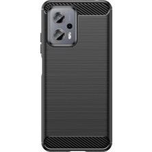 Microcase Xiaomi Redmi Note 11T PRO-11T Pro Plus-Poco X4 Gt Brushed Carbon Fiber Silikon Kılı -Siyah