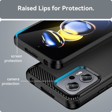 Microcase Xiaomi Redmi Note 11T PRO-11T Pro Plus-Poco X4 Gt Brushed Carbon Fiber Silikon Kılı -Siyah