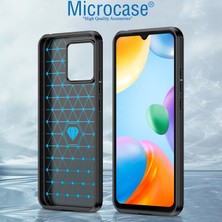 Microcase Xiaomi Poco C40 Brushed Carbon Fiber Silikon Kılıf - Siyah