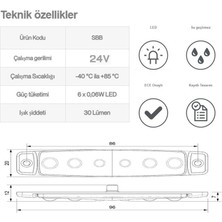 Sanel 24V Üniversal Parmak 6 LED Basamak Beyaz SBB24W6