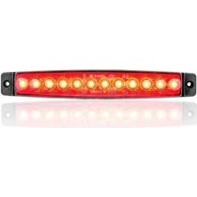 Sanel 24V Üniversal Parmak 12 LED Basamak Kırmızı SBC24R12