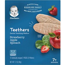 Gerber Teethers Strawberry Apple Spinach Diş Kaşıyıcı Gofret 48 Gr.