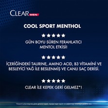 Clear Men Kepeğe Karşı Etkili Şampuan Cool Sport Menthol Ferahlatıcı Mentol Etkisi 485 Ml X2 Adet