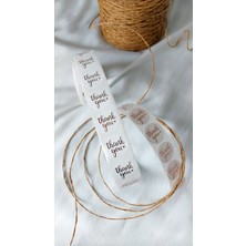 Çikoleyt Design Yapışkanlı Etiket - Thank You Beyaz (2,5 cm) 50 Adet