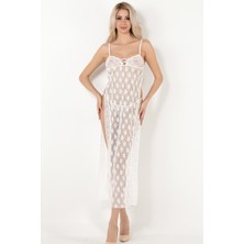 Miorre Pasionara Derin Yırtmaçlı Dantel Gecelik