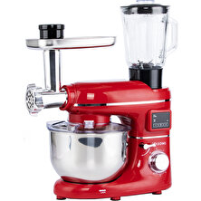 Yasomi Sm 1504BML Kırmızı LED Ekranlı Kıyma Çekme Aparatlı Blender Hamur Yoğurma Makinesi 1500W