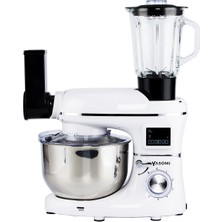 Yasomi Sm 1504BML Beyaz LED Ekranlı Kıyma Çekme Aparatlı ve Blender Hamur Yoğurma Makinesi 1500W (Yasomi Türkiye Garantili )