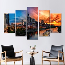 Kayra Export 5 Parçalı Mix Kanvas Tablo Gün Batımı Kanvas Poster Deniz Hediye Kanvas Görüntüleme 3 Boyutlu Kan