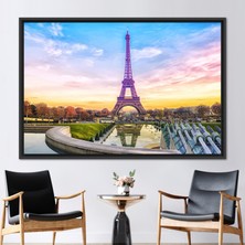Kayra Export 1 Parça Siyah Çerçeveli Kanvas Tablo Gün Batımı Posteri Paris Posteri Seyahat Hediye Kanvas