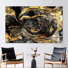 Kayra Export 1 Parça Kanvas Tablo Altın Mermer Duvar Süsü Siyah Mermer Kanvas Poster Çağdaş Kanvas Dekor
