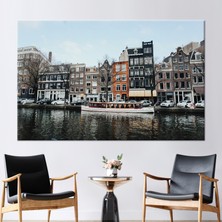 Kayra Export 1 Parça Kanvas Tablo Şehir Manzarası Posteri Hollanda Sanat Eseri Kış Baskılı