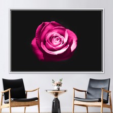 Kayra Export 1 Parça Beyaz Çerçeveli Kanvas Tablo Pembe Gül Fotoğrafçılığı Pembe Gül Baskılı Çiçek Baskılı