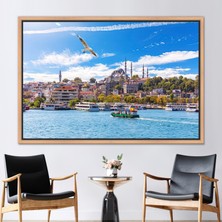 Kayra Export 1 Parça Naturel Çerçeveli Kanvas Tablo Manzara Kanvas Sanatı Deniz Manzarası 3 Boyutlu Kanvas