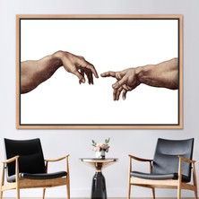 Kayra Export 1 Parça Naturel Çerçeveli Kanvas Tablo Michelangelo Kanvas Poster