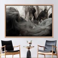 Kayra Export 1 Parça Naturel Çerçeveli Kanvas Tablo Siyah Sanat Moda Kanvas Sigara Sanat Eseri Çatı Kanvas Sa
