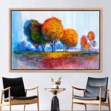 Kayra Export 1 Parça Naturel Çerçeveli Kanvas Tablo Yağlı Boya Baskısı Ağaç Duvar Süsü